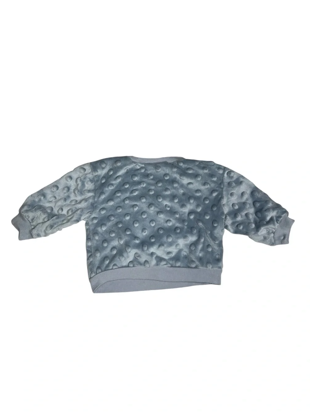Le Top Light Blue Plush Penguin Sweatshirt 0-3 M